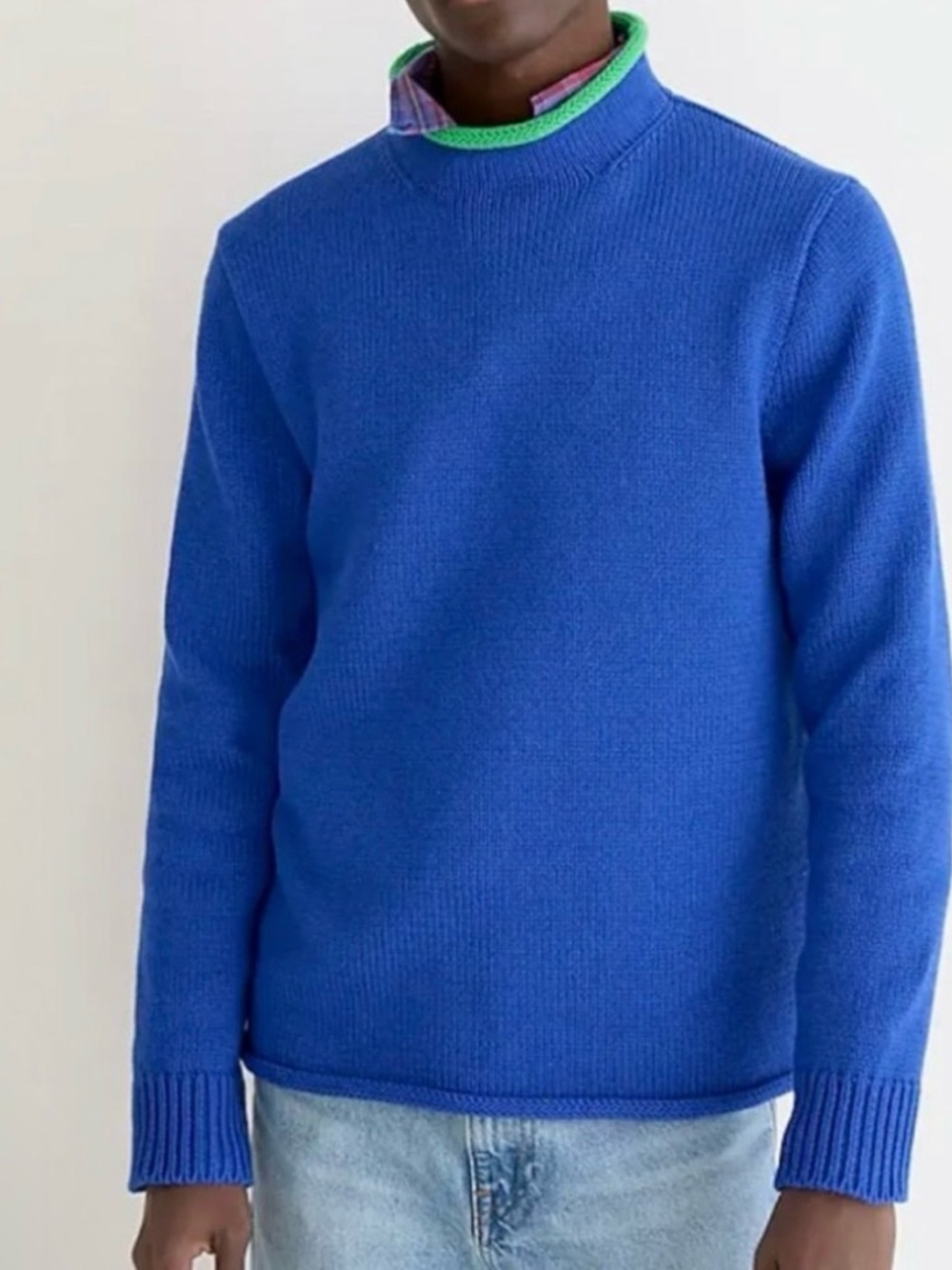 J. Crew Limited-Edition Heritage Cotton Tipped Rollneck Sweater Men’s S Knit